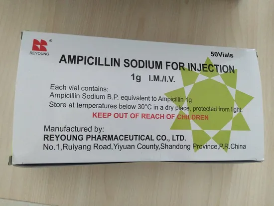 Pharmaceutical 1.0g Ampicillin Sodium for Injection with GMP Certificate From China 